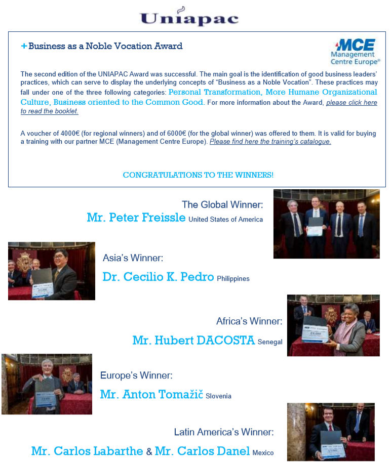 UNIAPAC Award